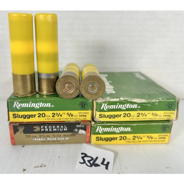 AMMO: 20X 20 GA 2-3/4 IN - RILFED SLUGS