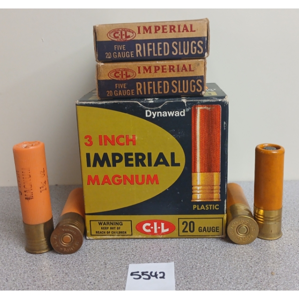 AMMO: 35X IMPERIAL 20GA - 2 1/2 & 3IN - #6 SHOT & SLUG - INCL PAPER LABELS