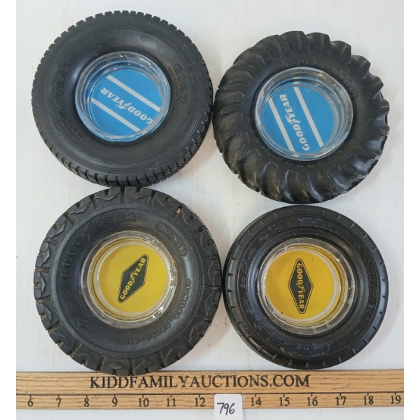 LOT OF 4 - GOODYEAR TIRE ASHTRAYS