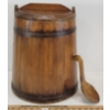 Image 1 : PRIMITIVE WOOD BANDED BARREL W/ PADDLE