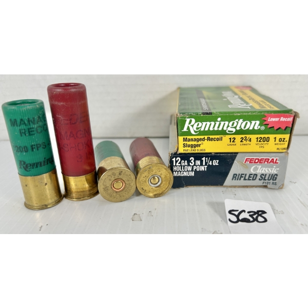 AMMO: 10X FED & REM 12 GA 2-3/4 & 3 IN - RIFLED SLUGS