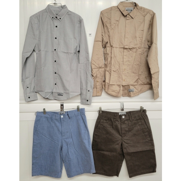 LOT OF 4 - MEN'S CLASSIFIED BUTTON-UP SHIRTS & SHORTS
