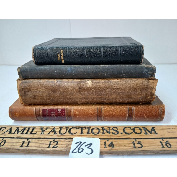 LOT OF 4 - "BISHOP OF LONDON'S MANUAL OF FAMILY PRAYERS","HOLY BIBLE", "NEW TESTAMENT", ETC