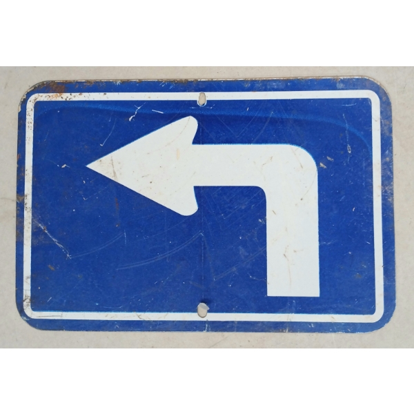 BLUE & WHITE ARROW SIGN - SINGLE SIDED METAL