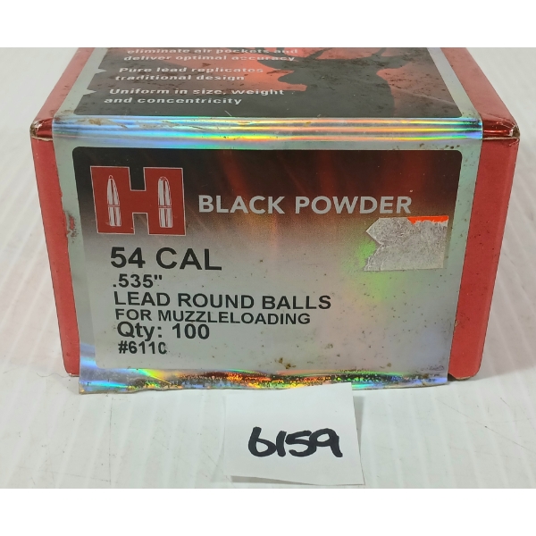LEAD: 100X HORNADY BLACK POWDER .54 - LEAD ROUND BALLS