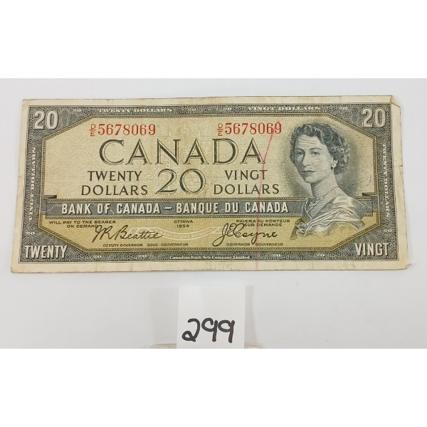 1954 CDN $20 BANKNOTE - DEVIL'S FACE