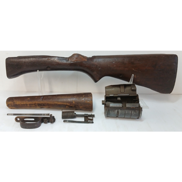 1941 JOHNSON SEMI AUTO RIFLE BUTT STOCK W/ MAG PARTS