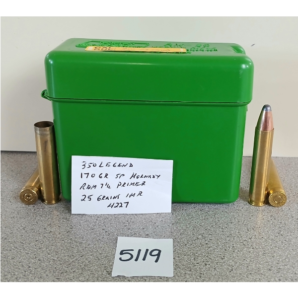 AMMO/BRASS: 12X .350 LEGEND - 170GR SP & 5X BRASS 