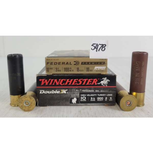AMMO: 15X WINCHESTER 10GA - 3-1/2IN - #5 & BUCK SHOT