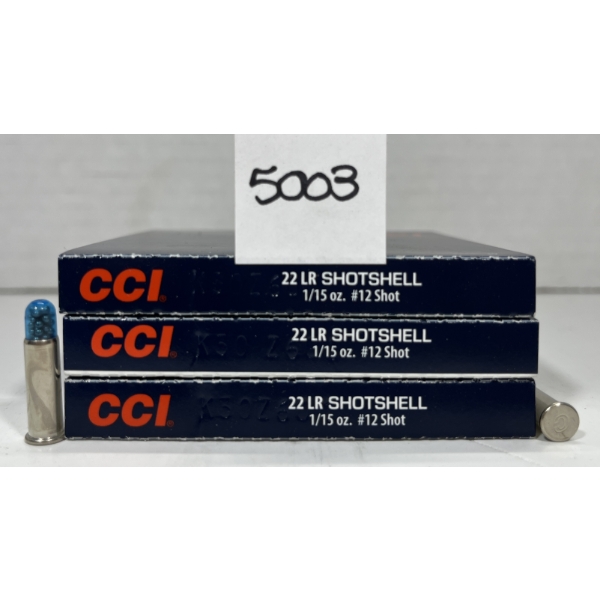 AMMO: 60X CCI .22 LR - 31 GR - #12 SHOT - PEST CONTROL