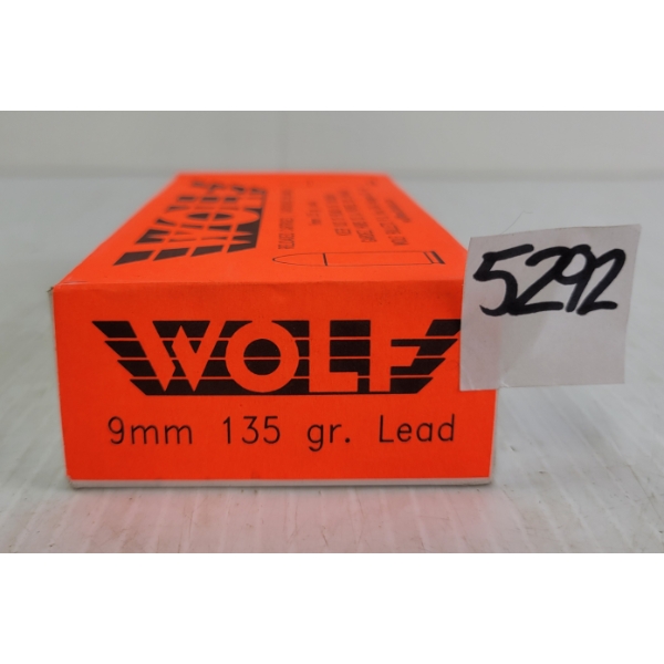 AMMO: 50X WOLF 9MM - 135GR - SEALED