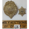 Image 2 : JOB LOT - MILITARY INSIGNIA - INCL GERMAN COIN, CDN RATION TOKENS, MEDAL BARS, CAP BADGES, ETC