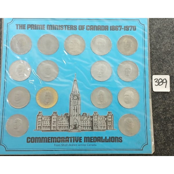 1867-1970 THE PRIME MINISTER OF CANADA COMMEMORATIVE MEDALLIONS