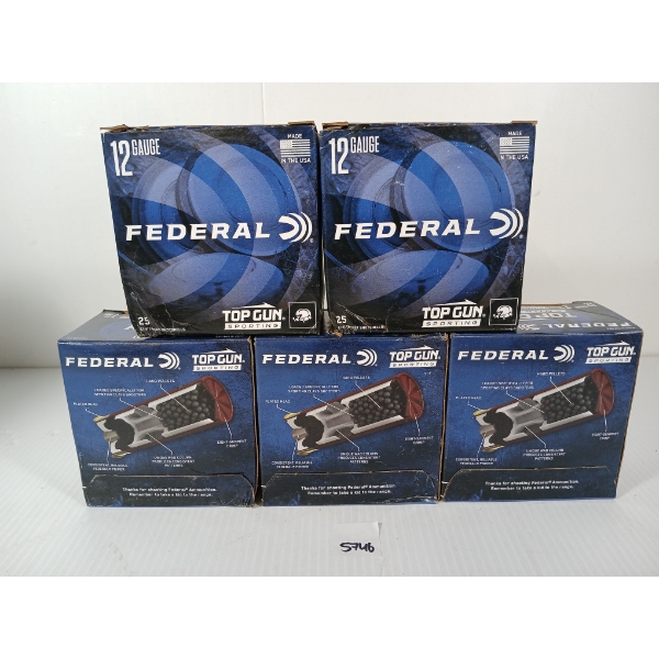 AMMO: 125X FEDERAL TOP GUN 12GA - 2 3/4IN - #7 1/2 SHOT 