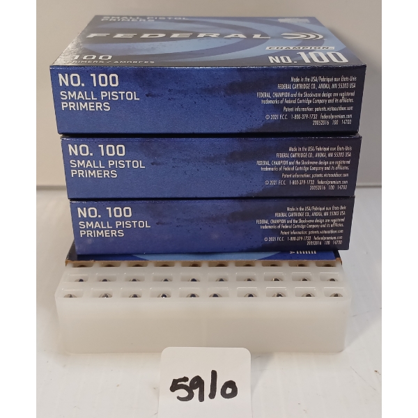 PRIMERS: 400X FEDERAL NO. 100 SMALL PISTOL PRIMERS
