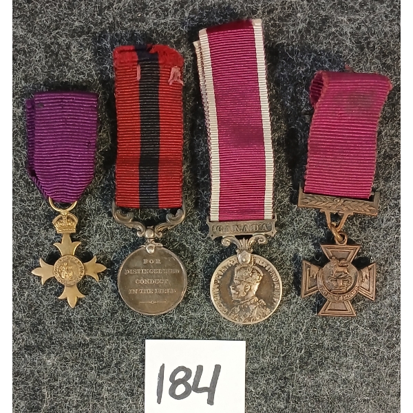 LOT OF 4 - VICTORIA CROSS, ORDER OF BRITISH EMPIRE, LONG SERVICE & DISTINGUISHED CONDUCT MINI MEDALS