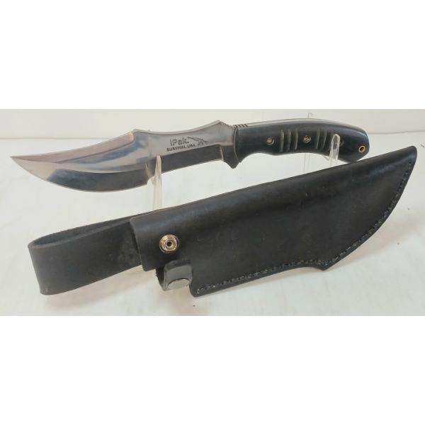 IPAK. SURVIVAL.USA KNIFE W/ LEATHER SHEATH