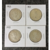 Image 2 : LOT OF 4 - 1953 CDN SILVER 50 CENT COINS