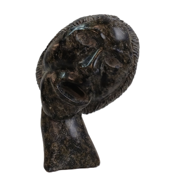 HUMAN HEAD FIGURE BY UNKNOWN ARTIST - STONE