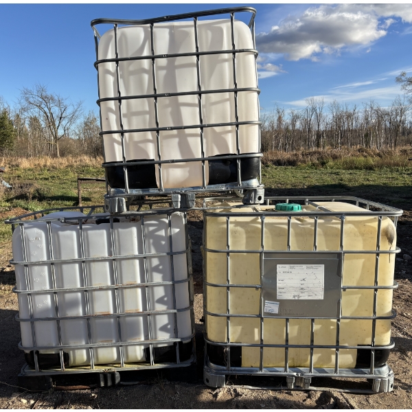 LOT OF 3 - CAGED FLUID STORAGE CONTAINERS