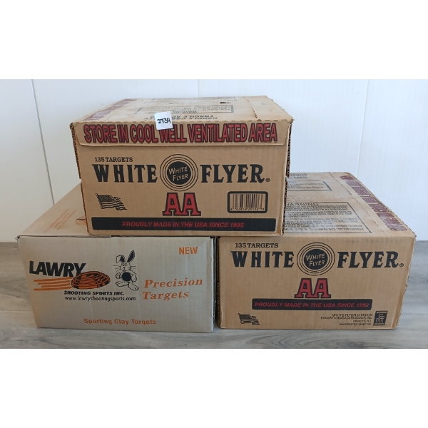 LOT OF 3 - WHITEFLYER AA & LAWRY CLAY PIGEONS - FACTORY SEALED