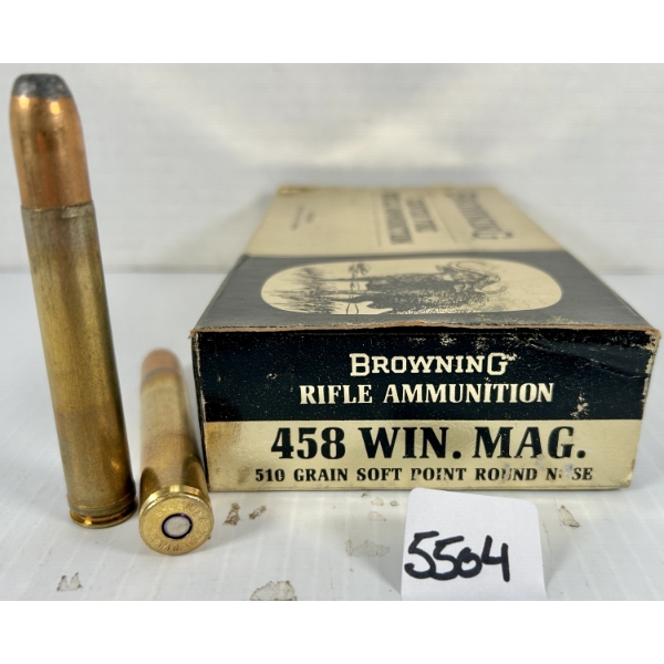AMMO: 19X BROWNING .458 WIN MAG - 510 GR SP