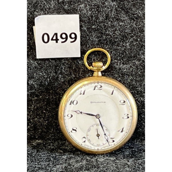 BURLINGTON 21 JEWELS GOLD FILLED POCKET WATCH