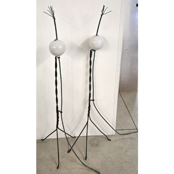 LOT OF 2 - LIGHTNING RODS W/ GLASS BALLS