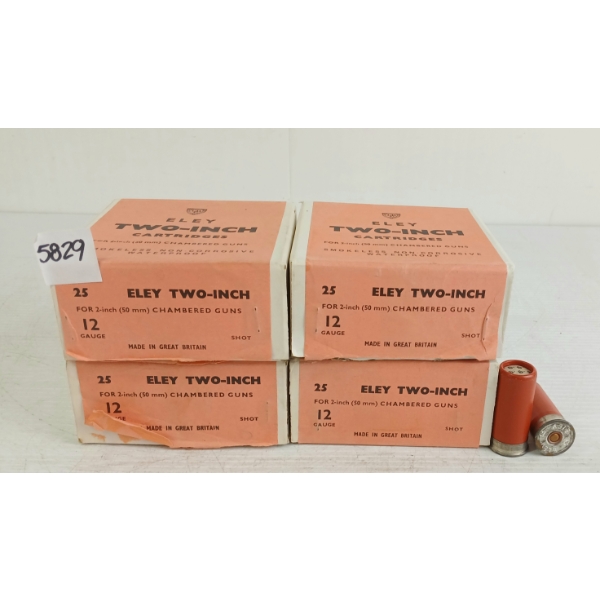 AMMO: 100X ELEY 12GA - 2IN - #6 SHOT