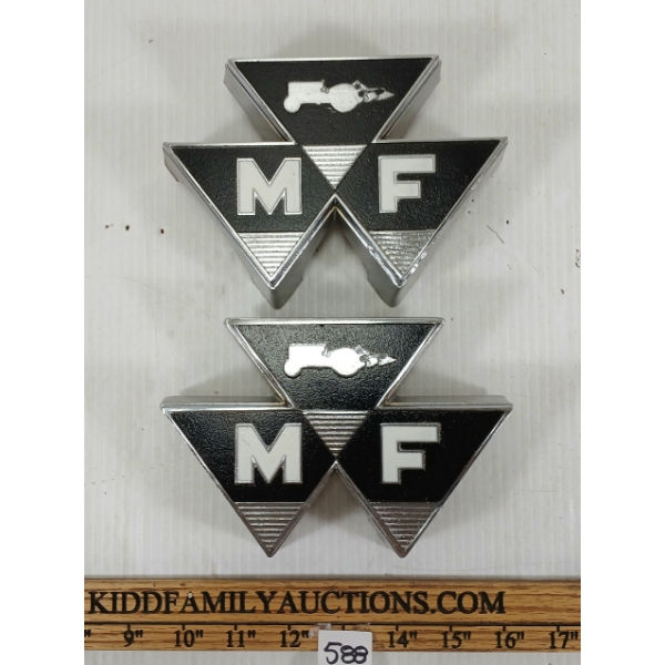 LOT OF 2 - MASSEY FERGUSON TRACTOR FRONT EMBLEMS - N.O.S.