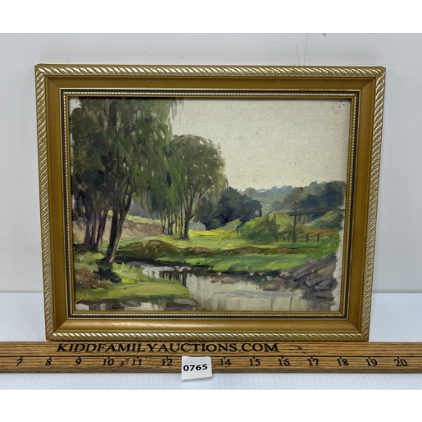 LANDSCAPE BY UNKNOWN ARTIST - FRAMED OIL ON CANVAS BOARD