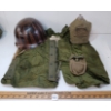 Image 1 : LOT OF 4 - M1 HELMET LINER, MAG POUCH, CANTEEN & VEST