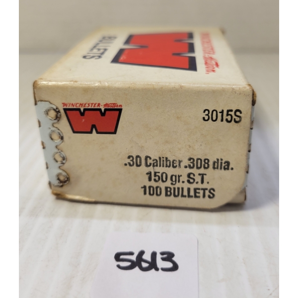BULLETS: 100X WINCHESTER WESTERN .30 - 150GR - ST - SEALED