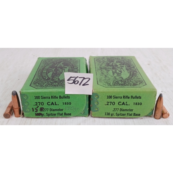 BULLETS: APPROX 130X SIERRA .270CAL - 130 & 150GR
