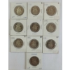 LOT OF 10 - 1987-1996 CDN 50 CENT COINS