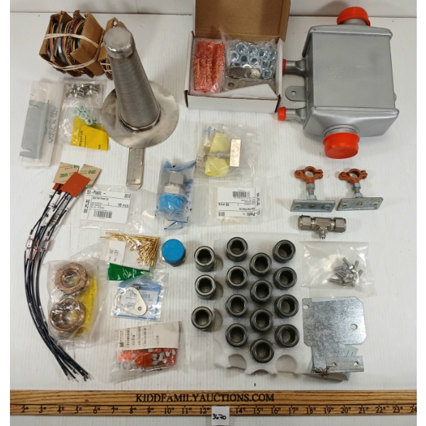 JOB LOT - INDUSTRIAL PARTS & FITTINGS - INCL WIRINGS & FUSES, ETC.