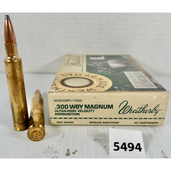 AMMO: 20X WEATHERBY .300 WBY MAG - 200 GR SP