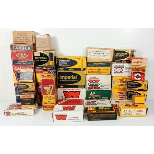 QTY OF COLLECTABLE AMMO BOXES - INCL CIL CANUCK, ETC