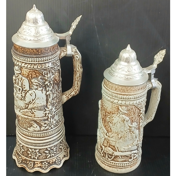 LOT OF 2 - GERZ GERMAN BEER STEINS