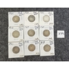 Image 1 : LOT OF 9 - 1904 - 1919 CDN 25 CENT PCS 