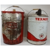 Image 1 : LOT OF 2 - TEXACO 5 GAL FUEL CANS W/ SPOUTS