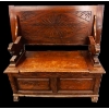 Image 2 : OAK MONKS BENCH HALL SEAT - MID 20TH CENTURY