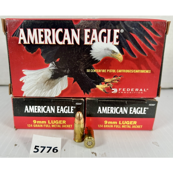 AMMO: 150X FEDERAL 9 MM - 124 GR FMJ