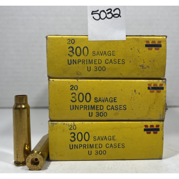 BRASS: 60X WINCHESTER .300 SAV - UNPRIMED