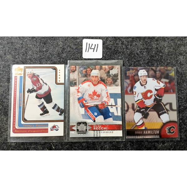 LOT OF 3 - RECCHI (UPPER DECK), HAMILTON (TIM HORTONS) & HEJDUK (MCDONALD'S) HOCKEY CARDS