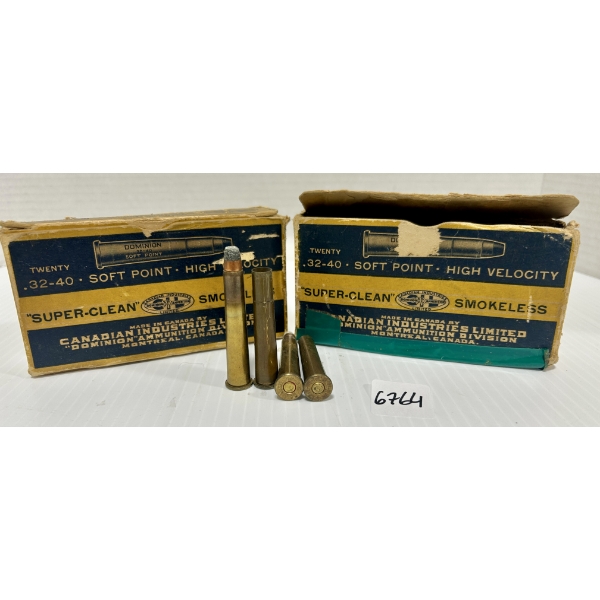 AMMO / BRASS: 25X LIVE & 13X BRASS CIL .32-40 WIN - 163 GR SP