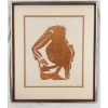 Image 1 : "LEGEND OF THE BIRD EATING A MAN" BY LEAH QUMALUK (PRS CDN ARTIST) - FRAMED STONECUT