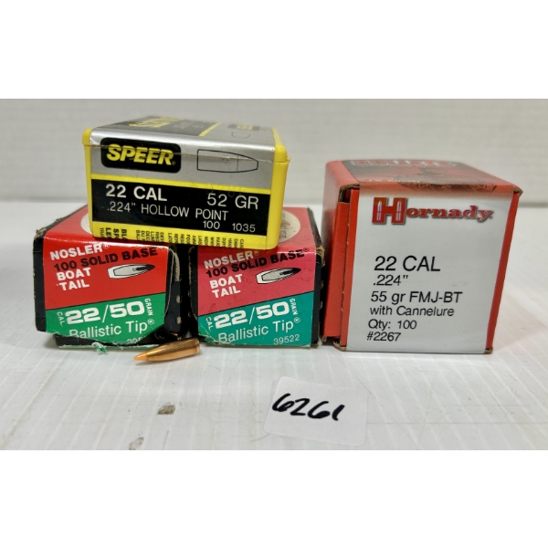 BULLETS: APPROX 300X MIXED .22 CAL