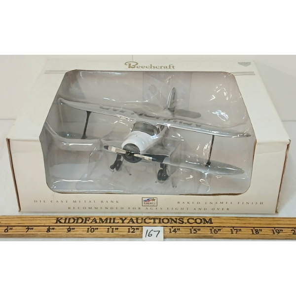 DIECAST METAL BEECHCRAFT MODEL D17 STAGGERWING COIN BANK