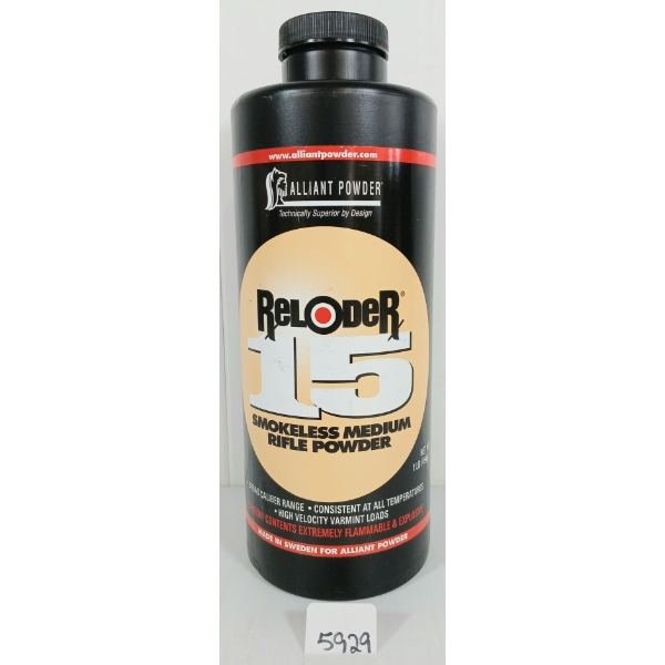 POWDER: 1 LB ALLIANT RELOADER 15 SMOKELESS RIFLE POWDER